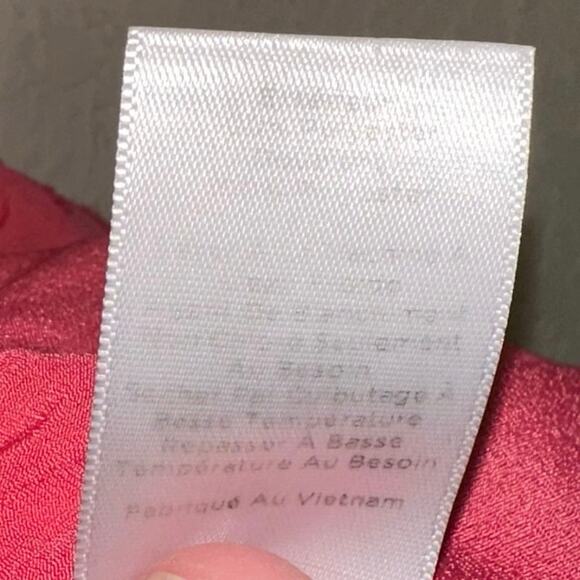 Talbots Pink Swiss Dot Blouse Long Sleeve Sheer Button Front Top Size M Career - Picture 6 of 6